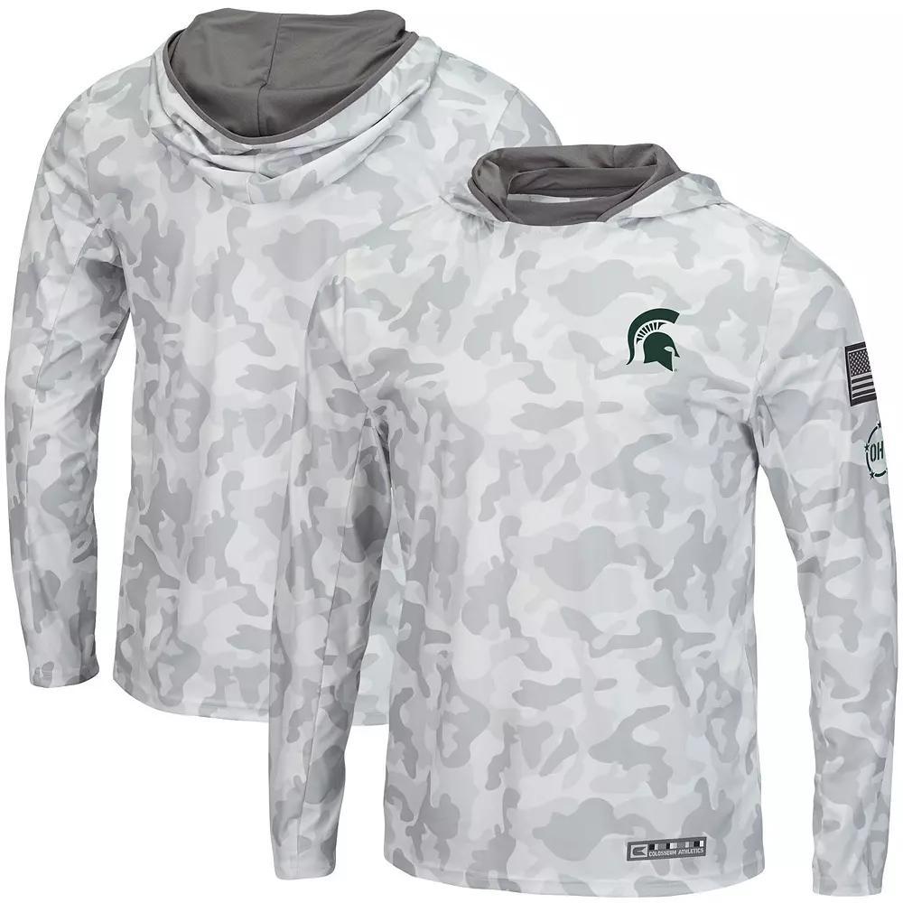 Men's Colosseum Arctic Camo Michigan State Spartans OHT Military Appreciation Long Sleeve Hoodie Top, Size: Large, Team Product Image