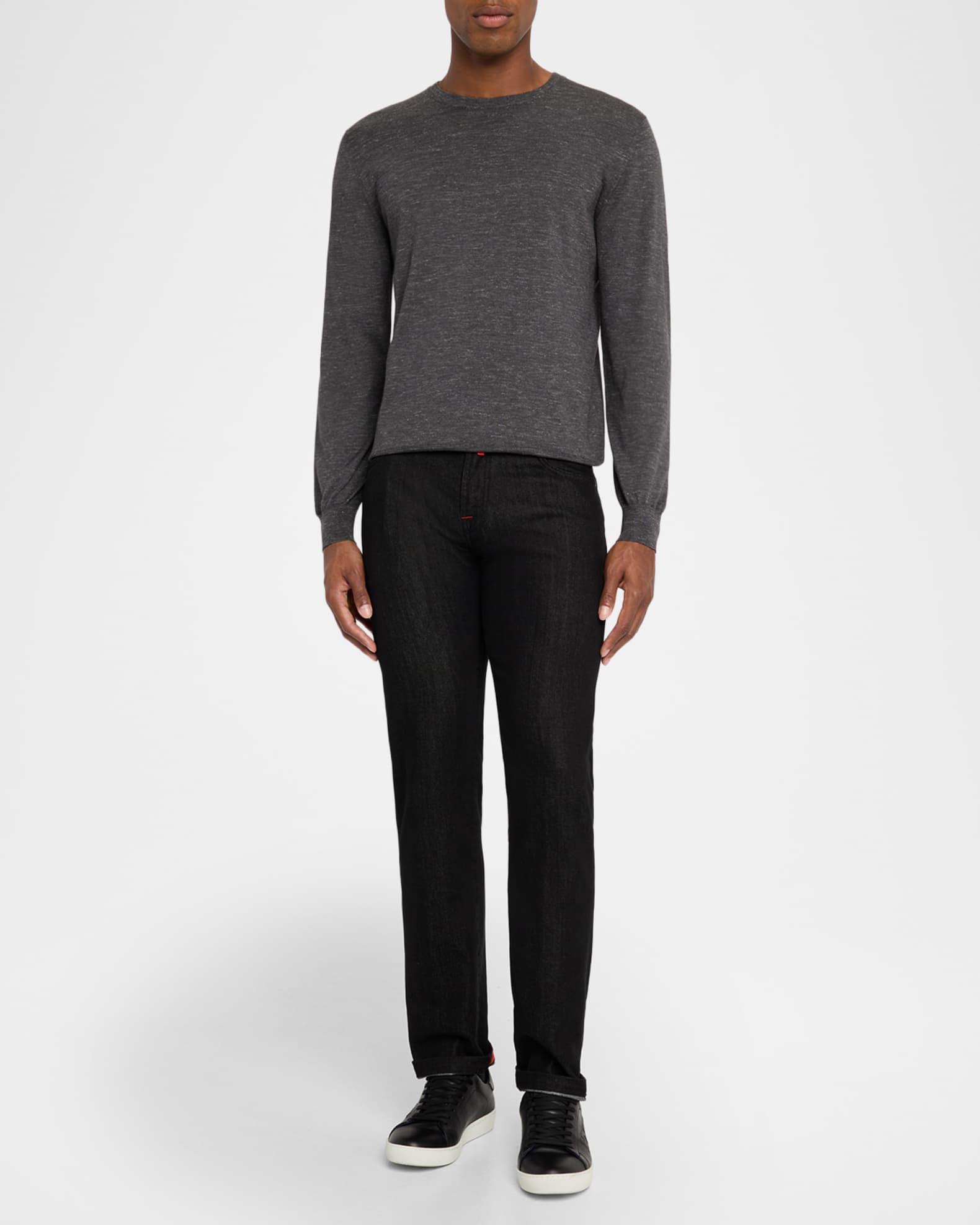 Men's Black Wash Straight-Fit Jeans Product Image
