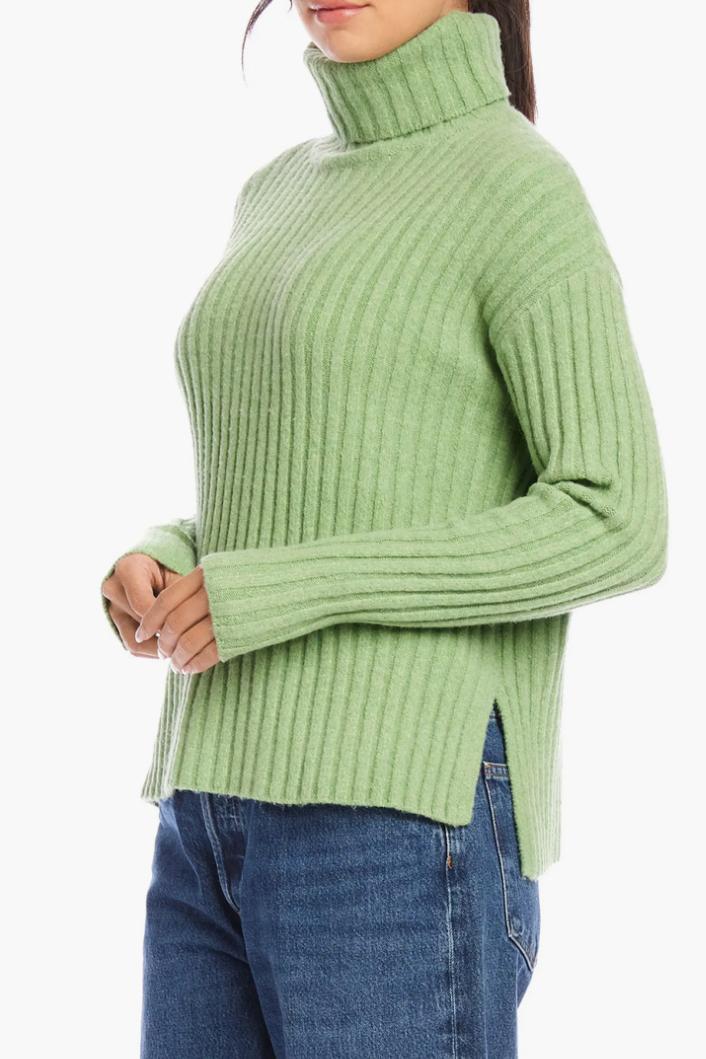 Claudia Ribbed Turtleneck Sweater- Sage Product Image