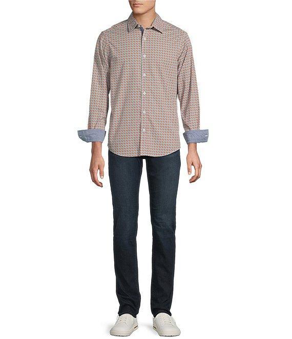 Cremieux Premium Denim Geo Print Stretch Long Sleeve Woven Shirt Product Image