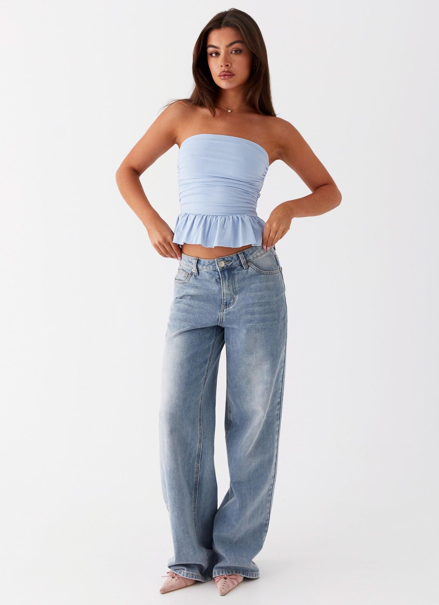 Bella Lou Tube Top - Blue Product Image