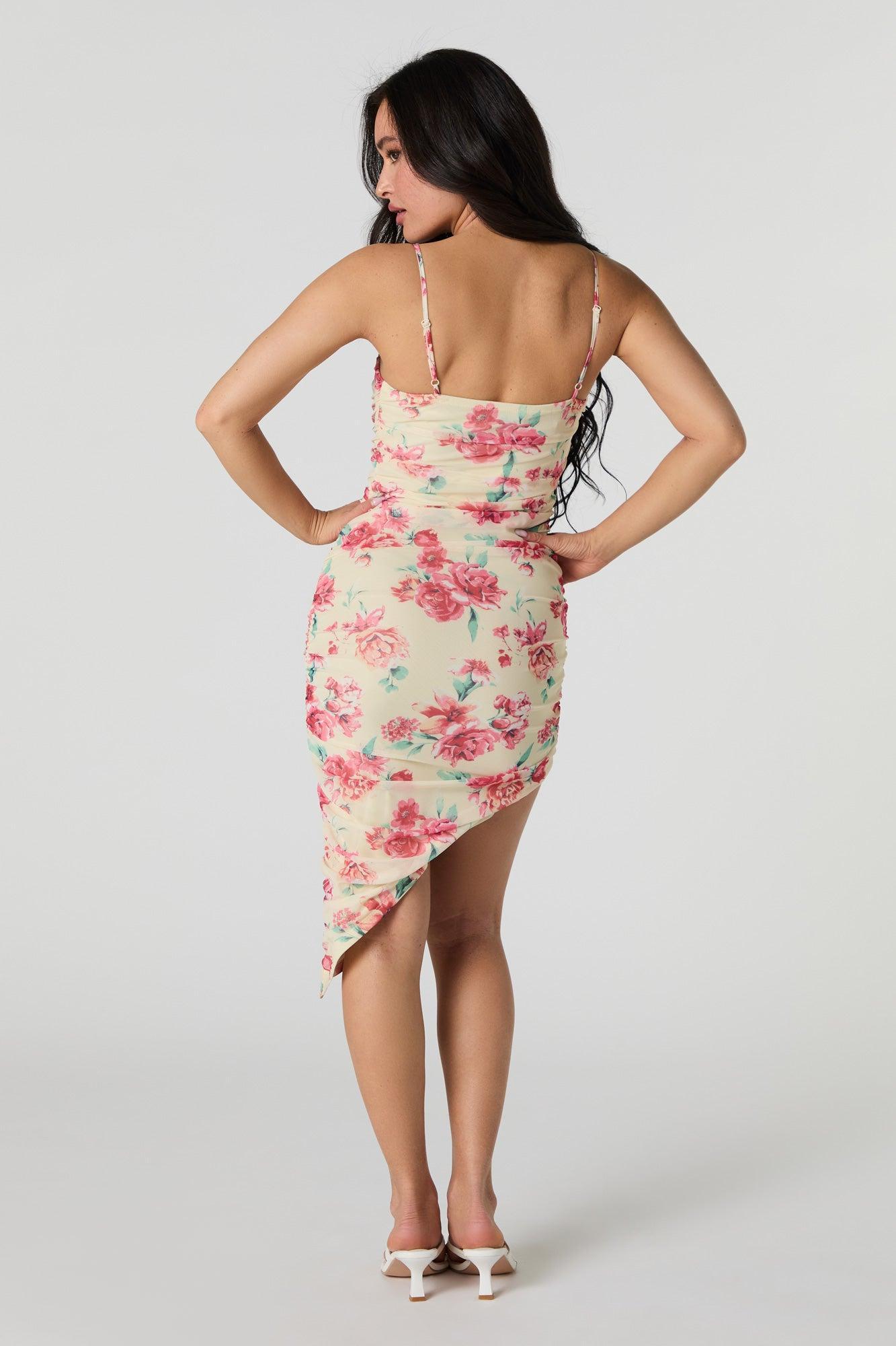 Mesh Asymmetrical Mini Dress Female Product Image