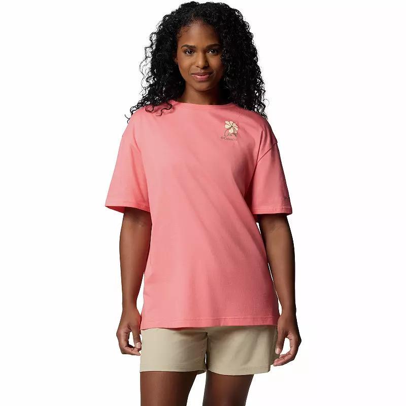 Women's Columbia Rolling Bend Graphic Oversized T-Shirt, Size: XS, Alpenglow Floral Fun Product Image