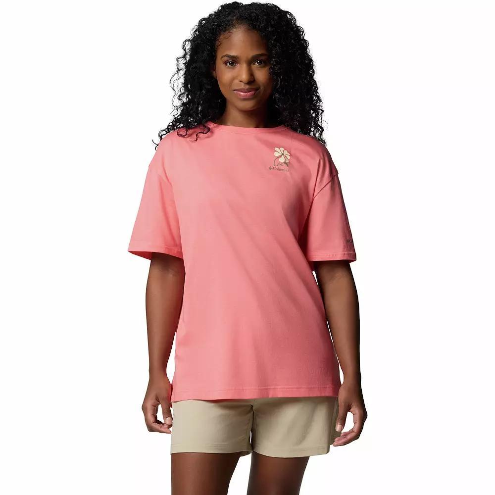 Women's Columbia Rolling Bend Graphic Oversized T-Shirt, Size: XS, Alpenglow Floral Fun Product Image