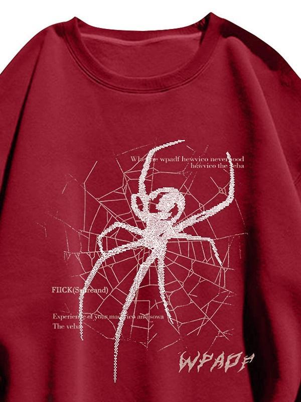 Men's Spider Print Crew Neck Sweatshirt Product Image
