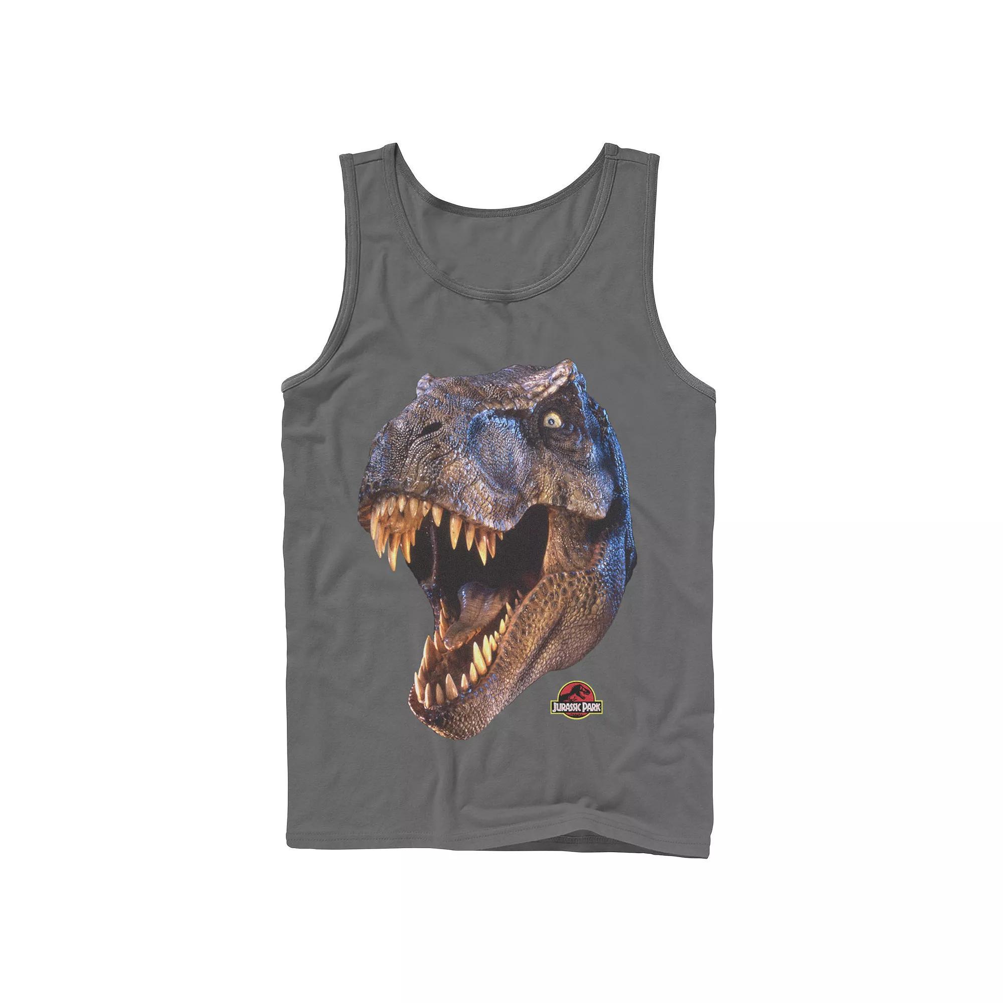 Men's Jurassic Park T-Rex Head Roar Tank Top, Size: XL, Grey Product Image