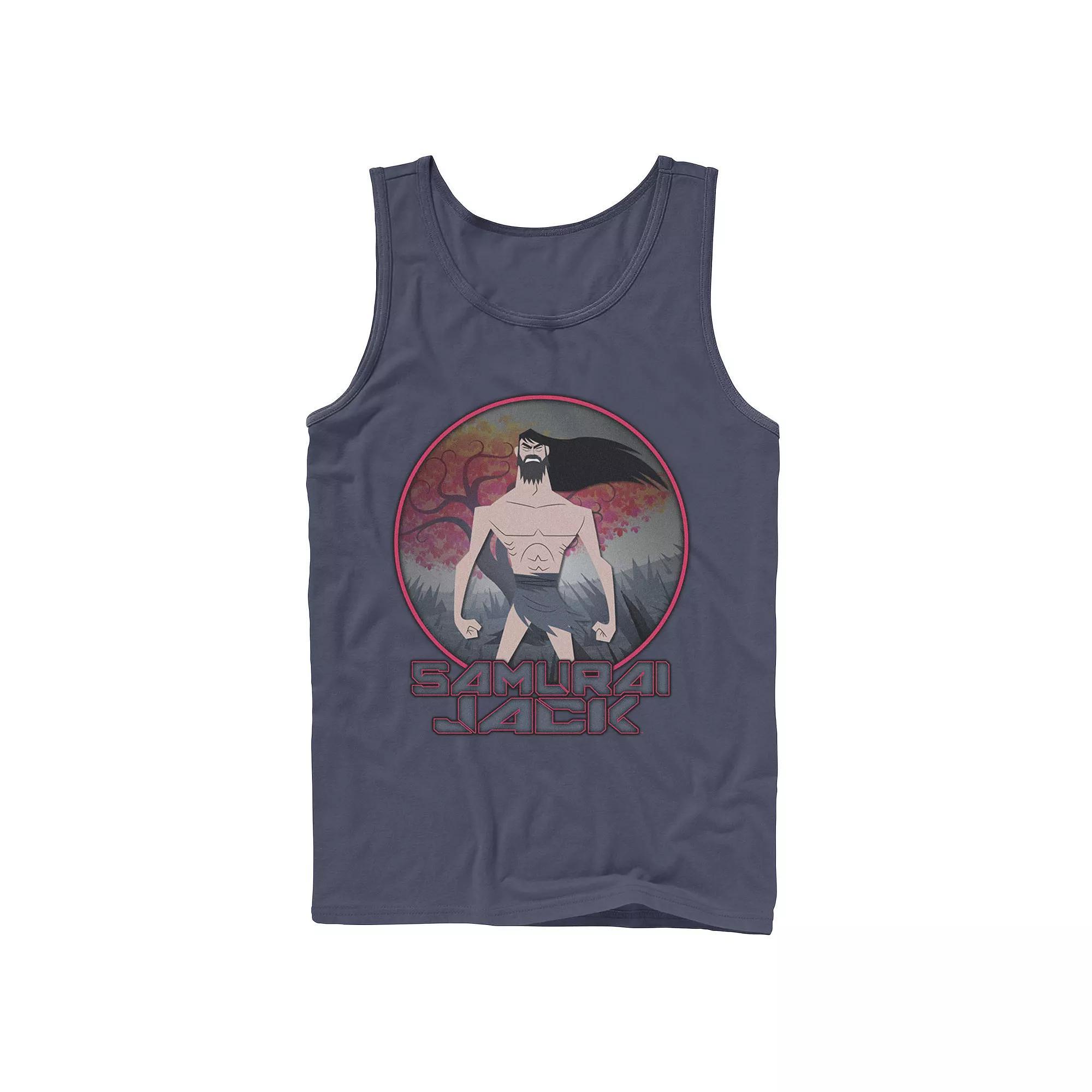 Mens CN Samurai Jack Circle Portrait Logo Tank Top Blue Product Image