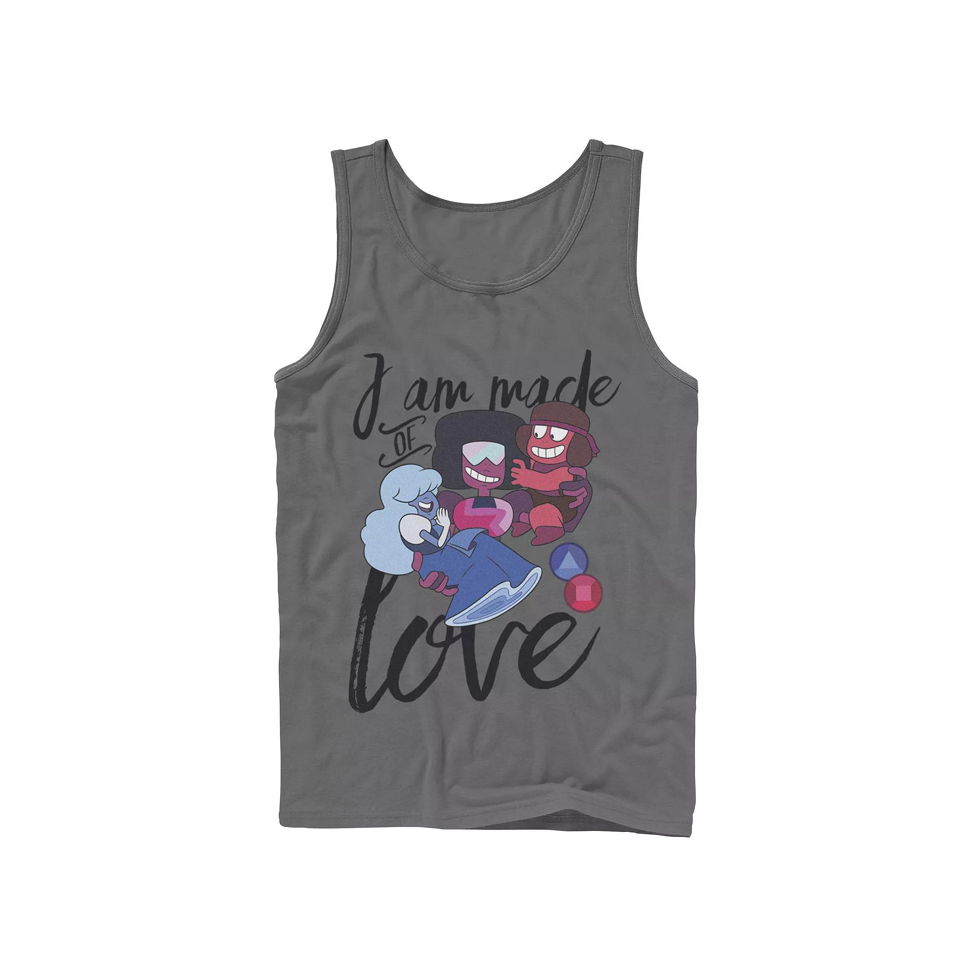 Men's Cartoon Network Steven Universe I Am Made Of Love Tank Top, Size: XL, Grey Product Image