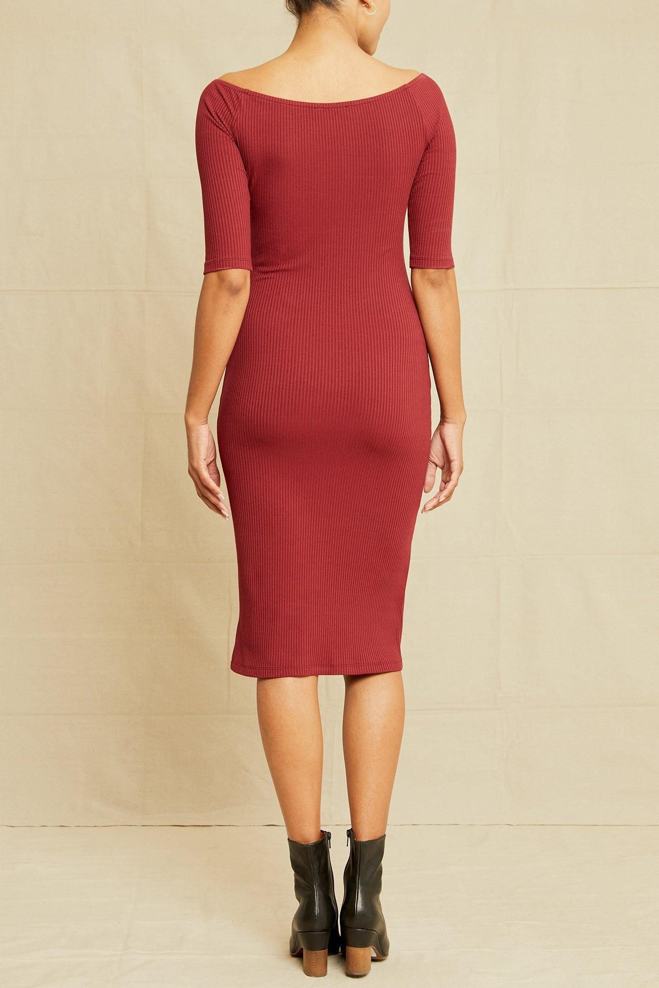 Amara Paris Rib Dress - Mulberry - ReAmour Product Image