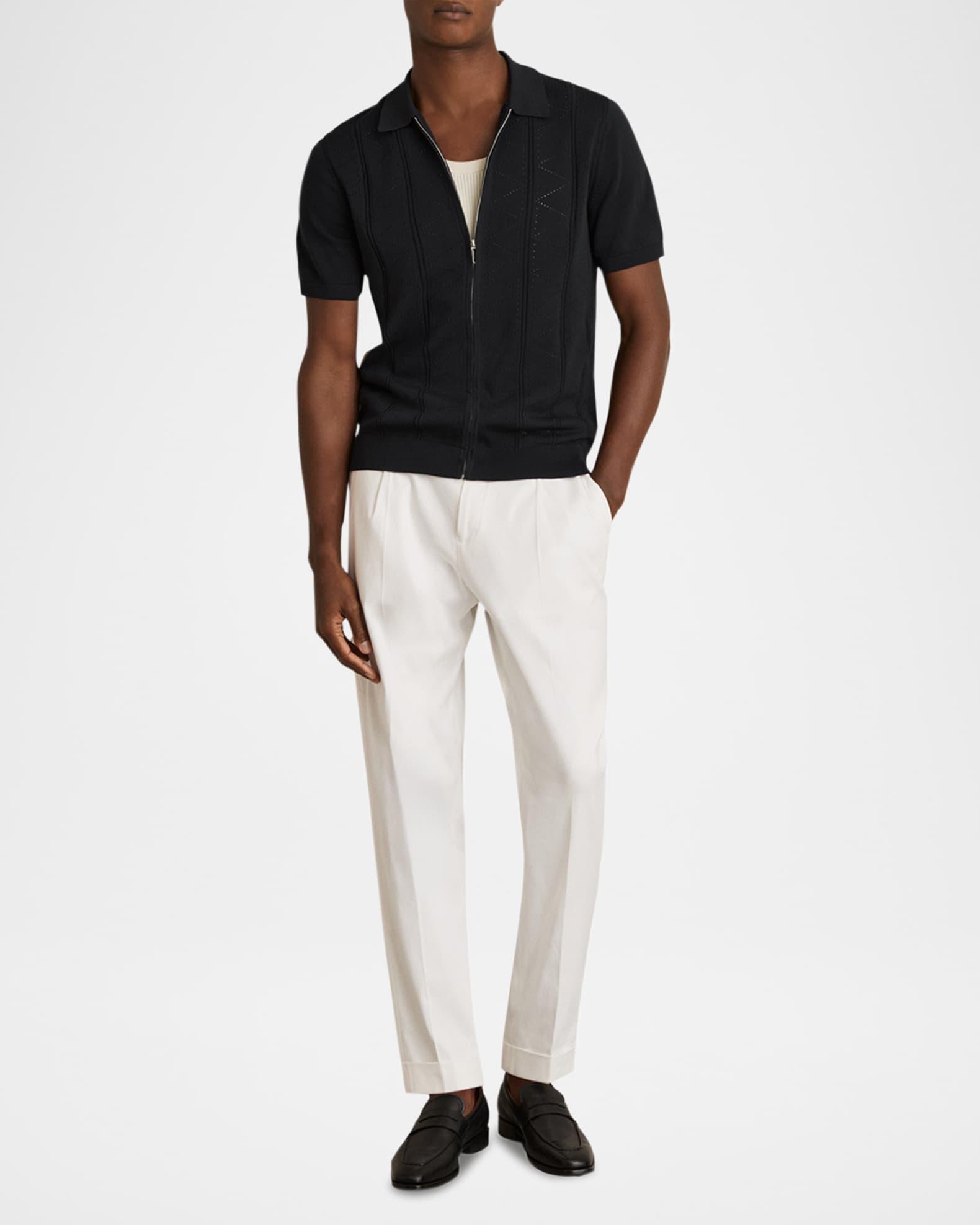 Men's Tay Pointelle Knit Full-Zip Polo Shirt Product Image