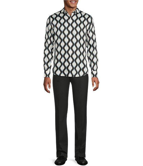 Murano The Murano Show Collection Slim Fit Sateen Bulb Print Long Sleeve Woven Shirt Product Image