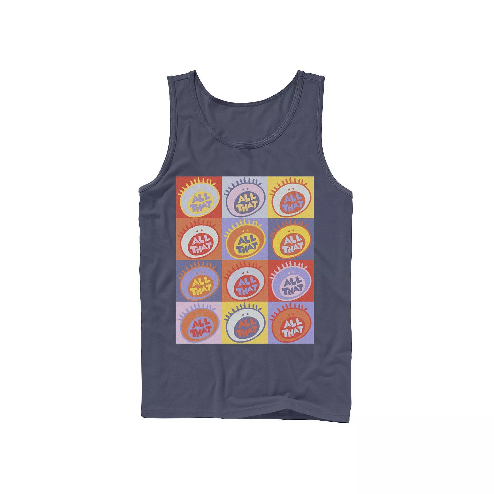 Men's Nickelodeon All That Classic Vintage Logo Panels Graphic Tank Top, Size: Small, Blue Product Image