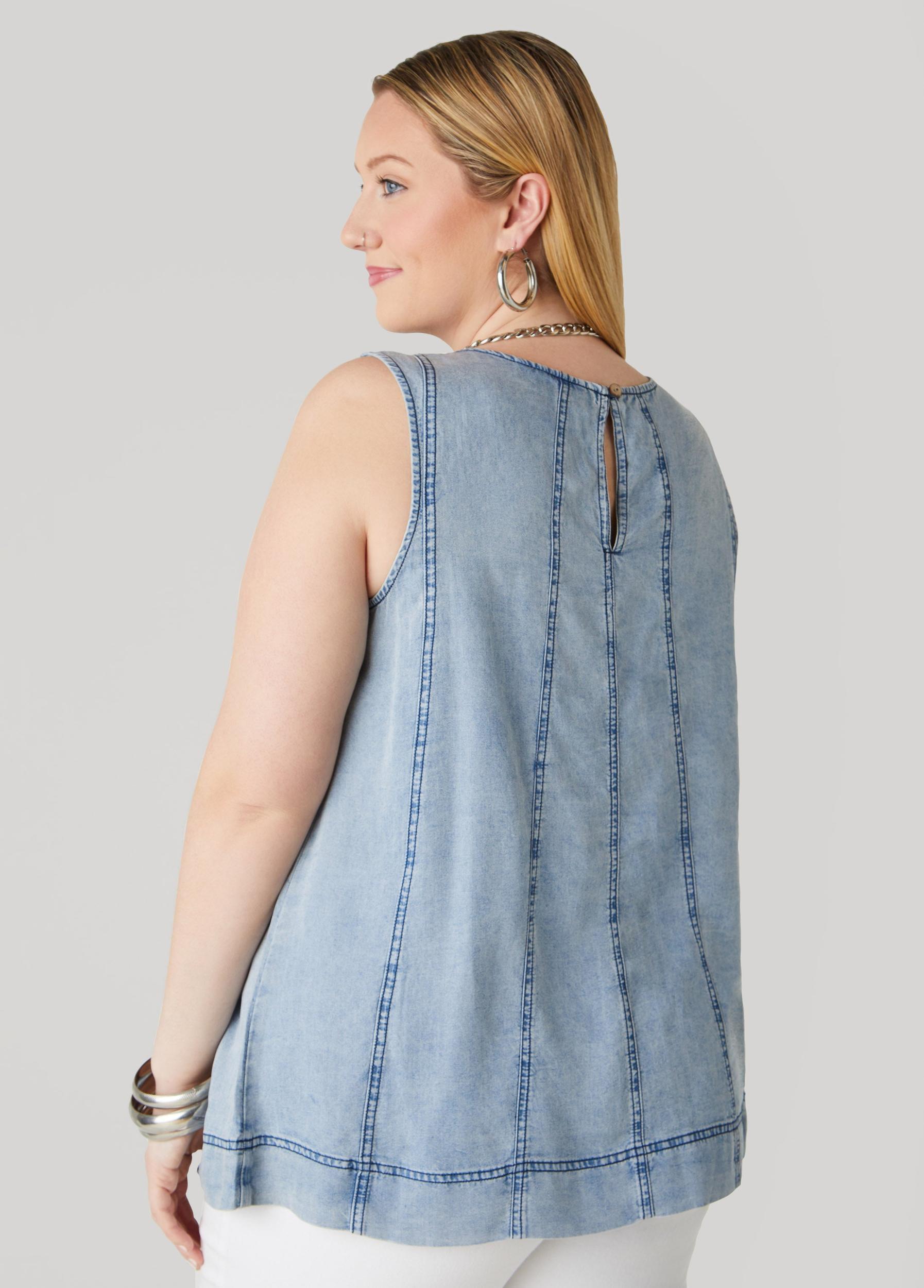 Seamed Chambray Top Product Image
