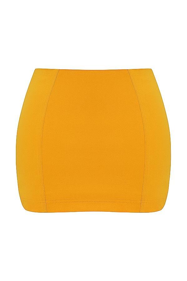 Nisha  tangerine sculpting mini skirt Product Image