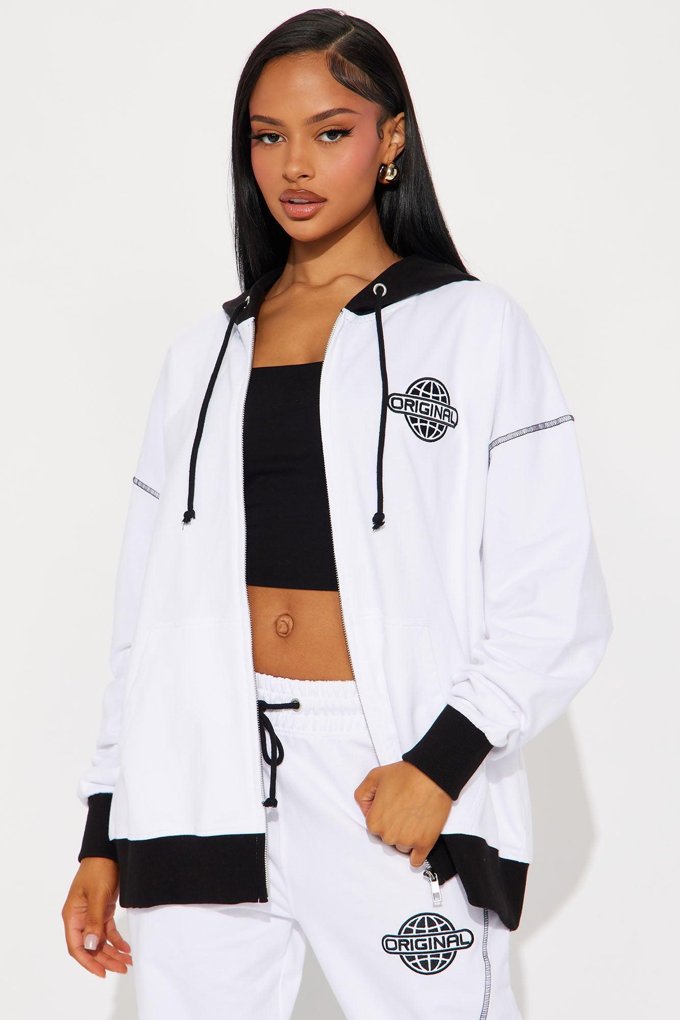 Original Sport Flare Sweatsuit Set - White/Black Product Image