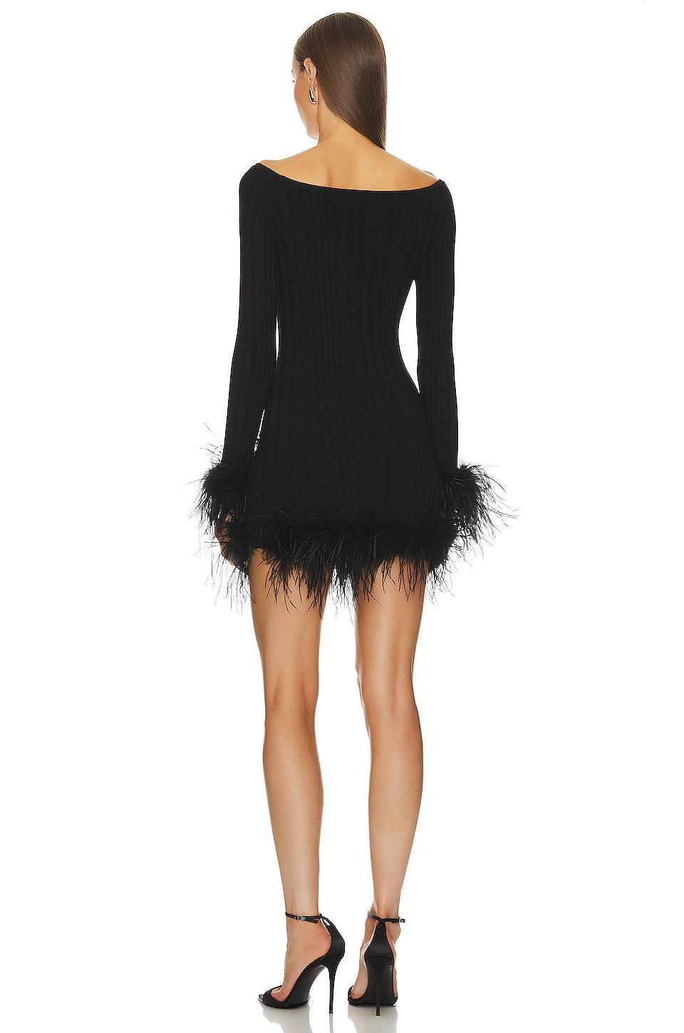 Rosette Feather Trim Mini Dress MILLY Product Image