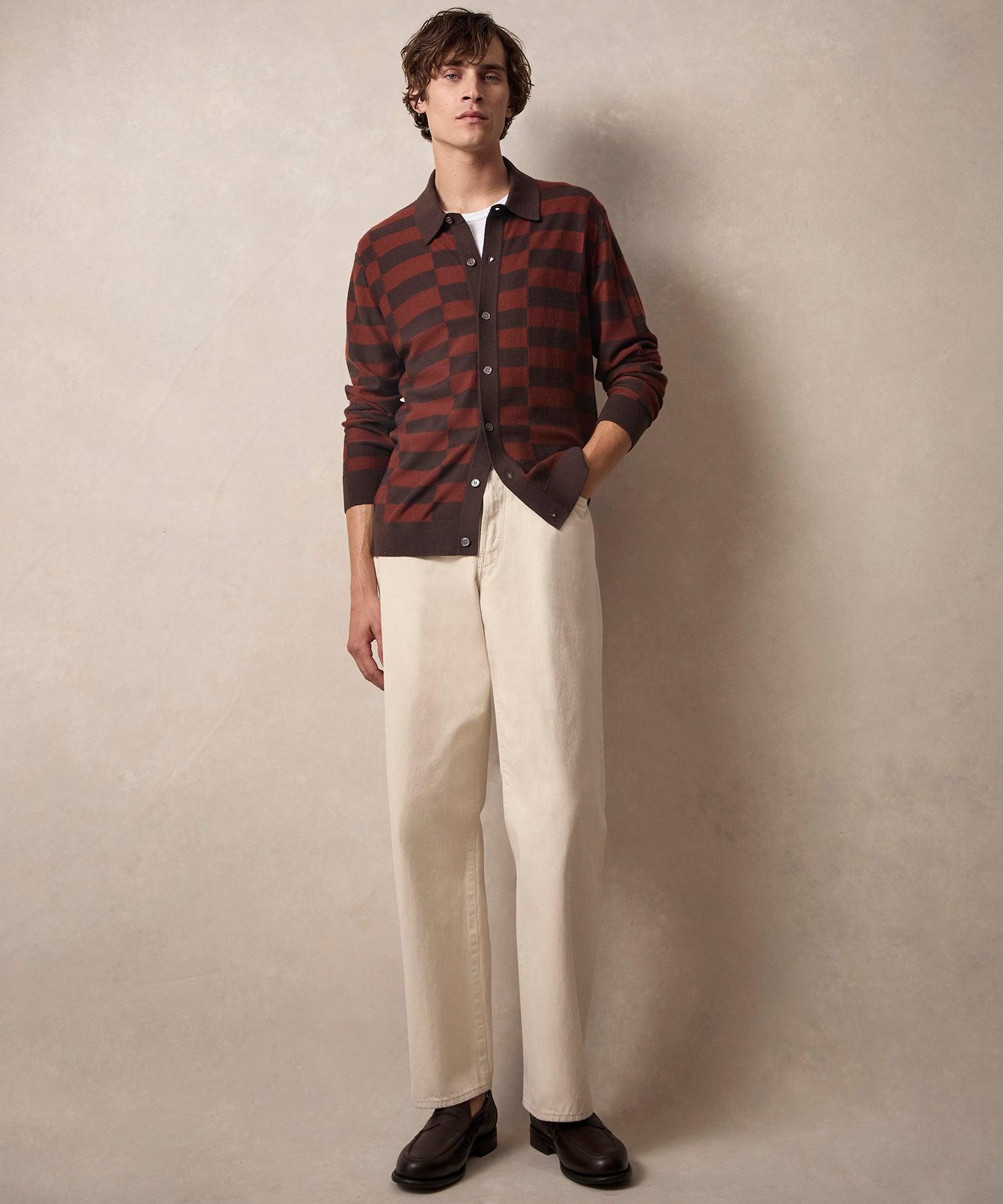 Merino Full-Placket Sweater Polo Product Image