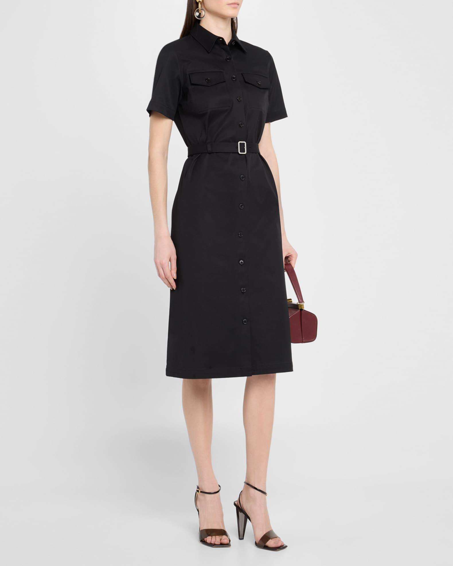 Short-Sleeve Military Chino Midi Dress Product Image