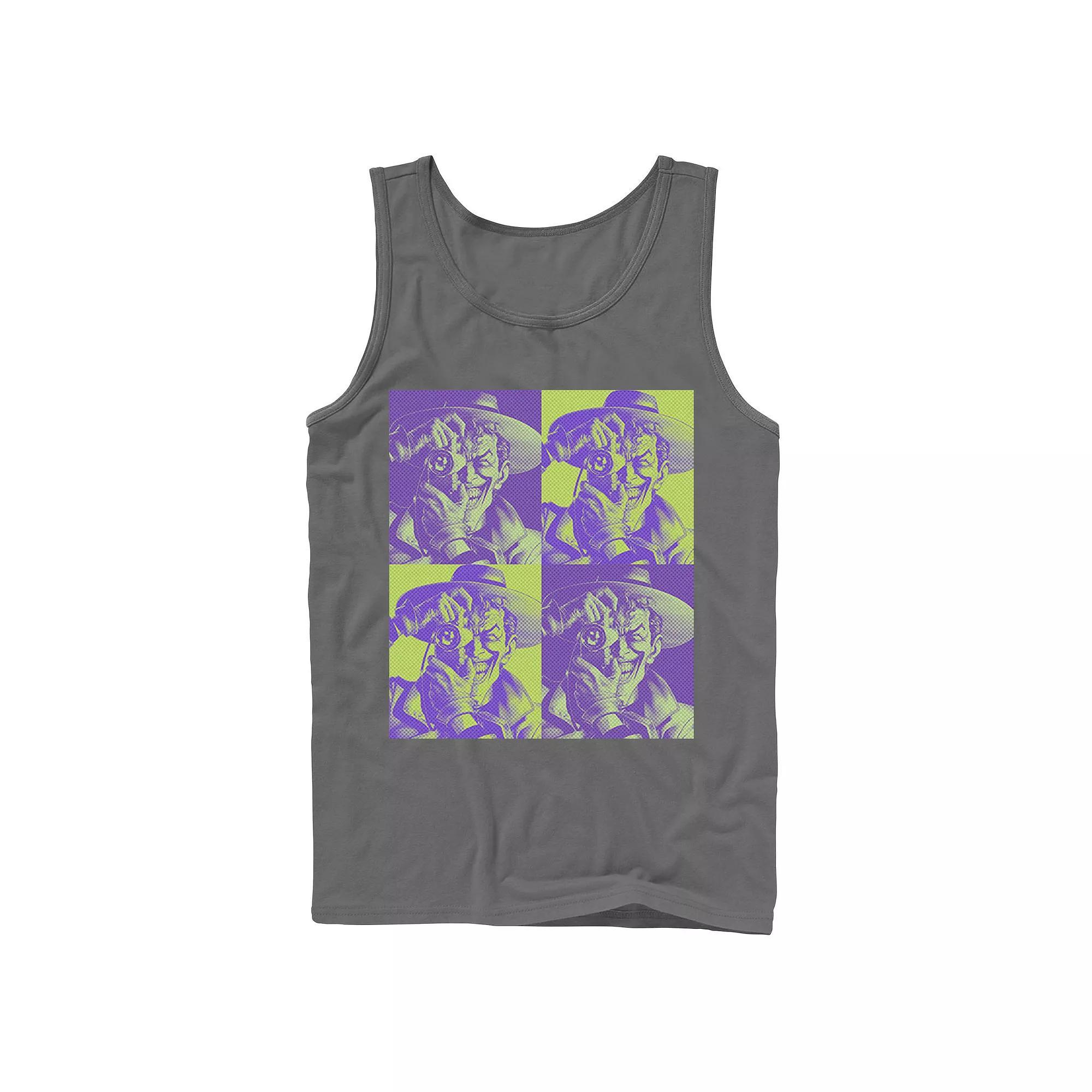 Men's DC Batman The Joker Halftone Popart Tank Top, Size: XL, Black Product Image