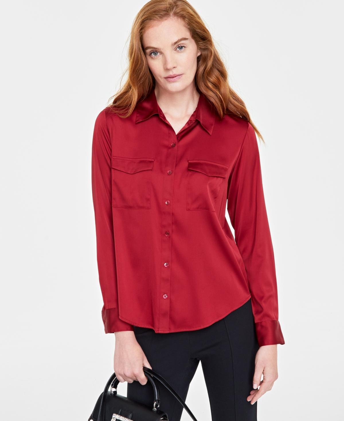 On 34th Womens Button-Front Long-Sleeve Utility Shirt, Created for Macys Product Image