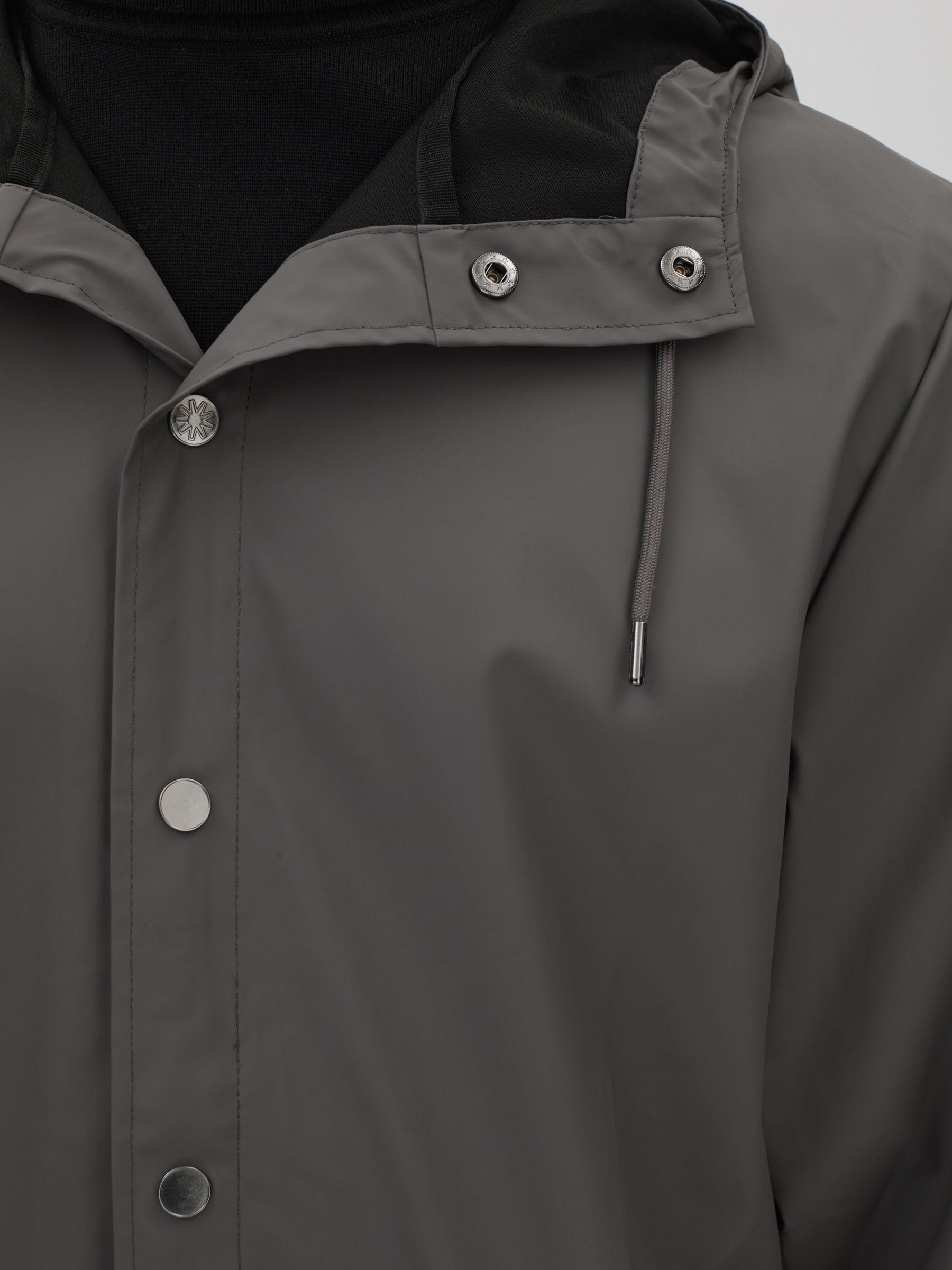 Rains Longline Hooded Raincoat in Slate Product Image