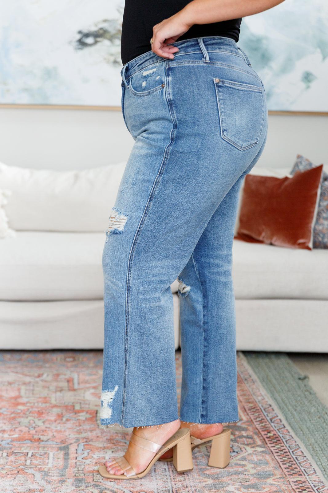 Nora High Rise Rigid Magic Destroy Slim Straight Judy Blue Jeans - ONLINE EXCLUSIVE! Product Image