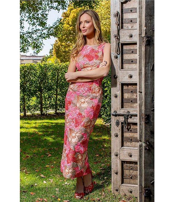 Muse by Marchesa Canna Sequin Crew Neck Sleeveless Pencil Dress Product Image