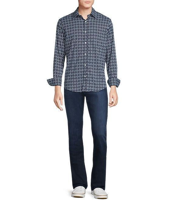 Cremieux Premium Denim Medallion Geometric Long Sleeve Woven Shirt Product Image