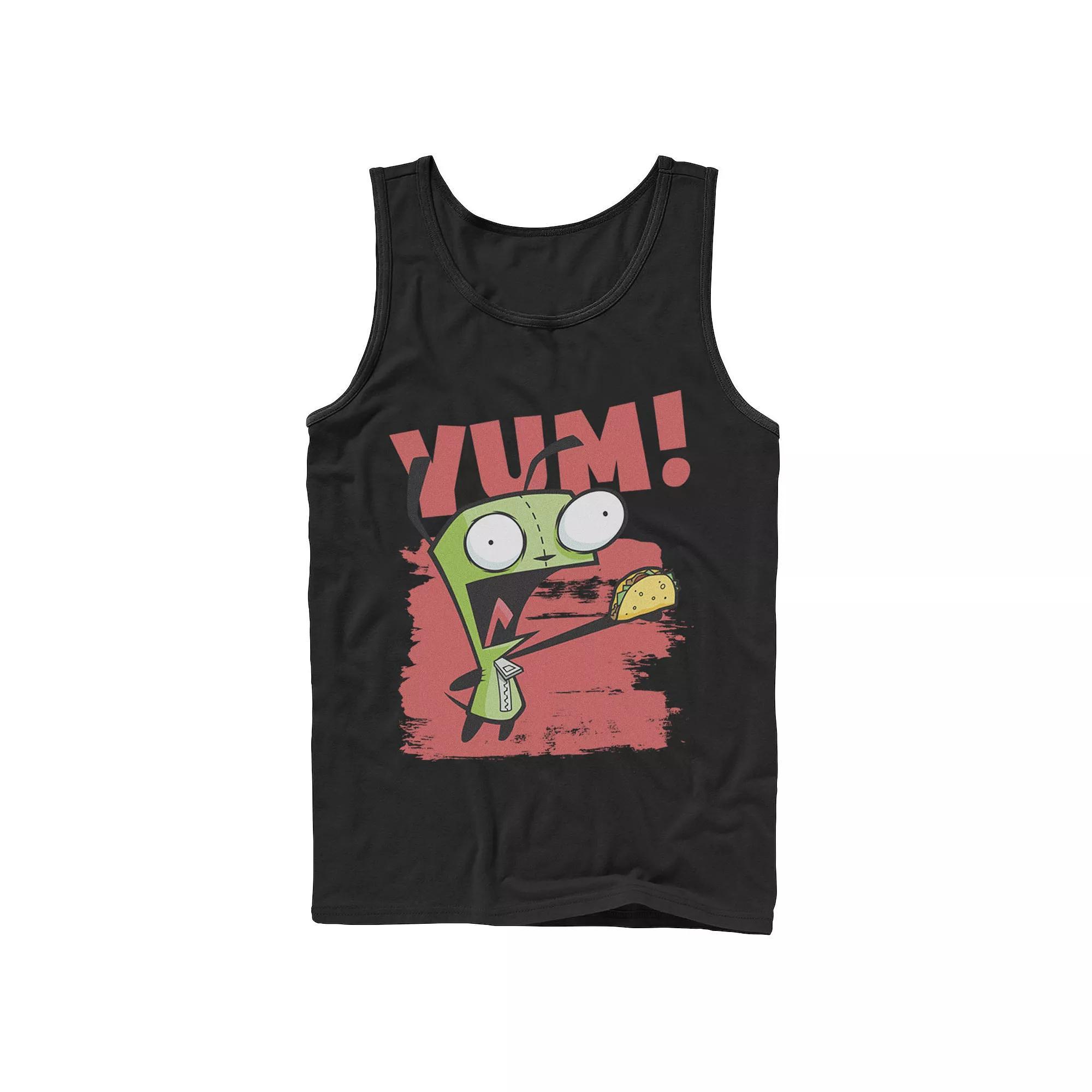 Men's Nickelodeon Invader Zim Gir Screaming Yum! Taco Portrait Graphic Graphic Tank Top, Size: Small, Blue Product Image