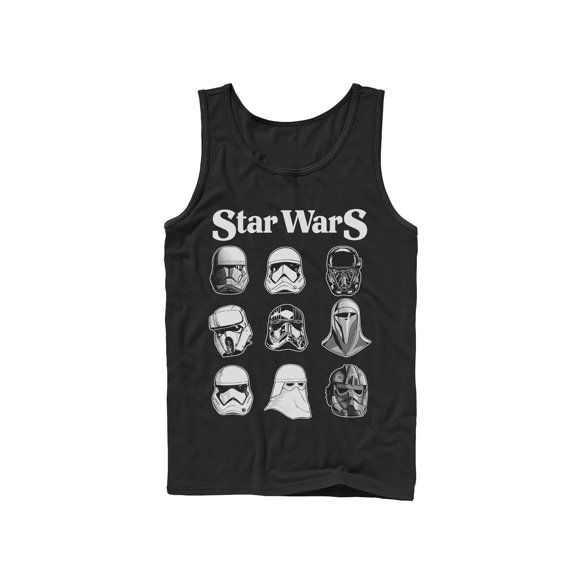 Men's Star Wars Storm Trooper Helmets Poster Tank Top, Size: Large, Black Product Image