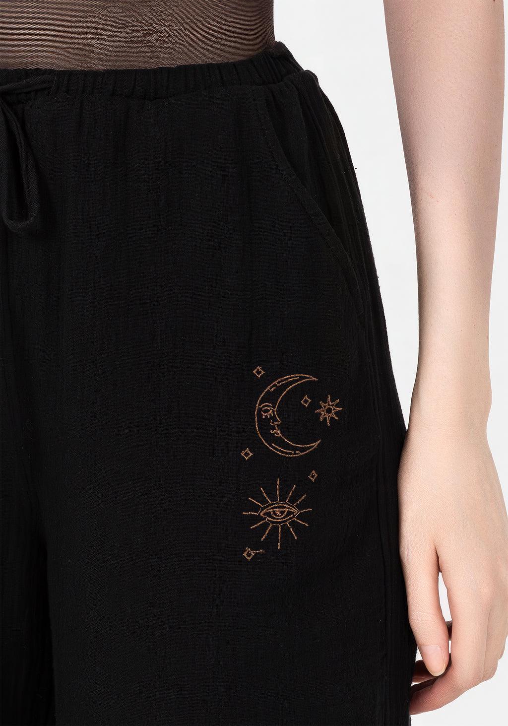 Cosmos Embroidered Wide Leg Trousers Product Image