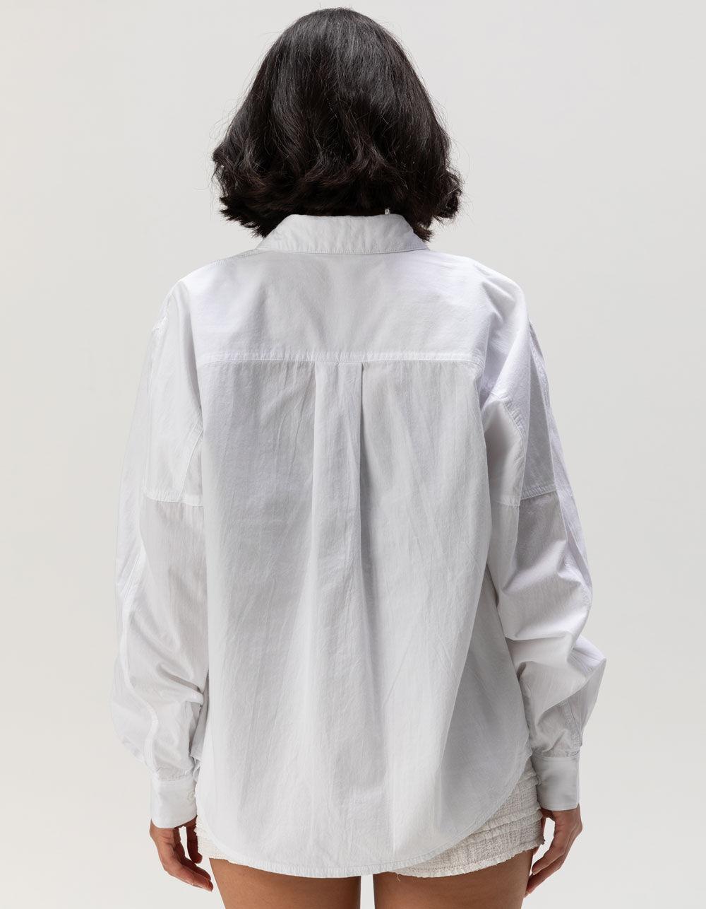 RSQ Womens White Button Up Long Sleeve Shirt - WHITE Product Image