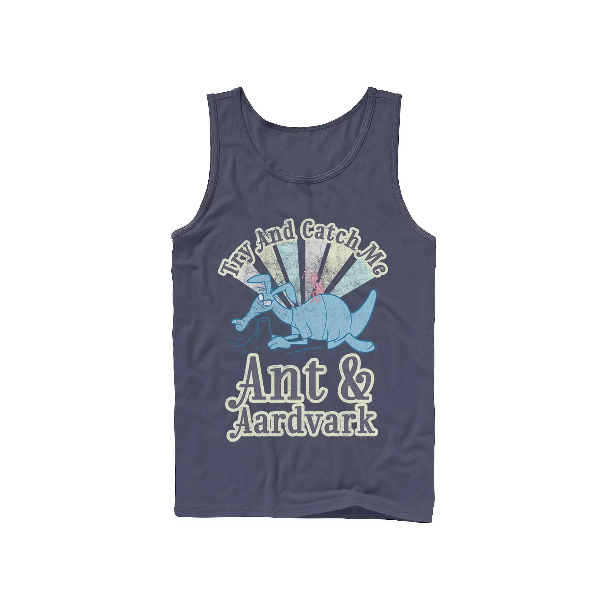Men's Pink Panther Ant And Aardvark Try And Catch Me Tank Top, Size: Small, Blue Product Image