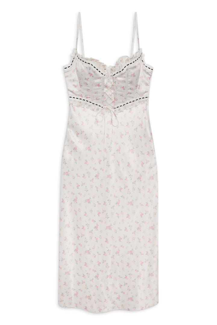 Womens Smocked V-Waist Midi Dress - A New Day Cream Seashell 3X Product Image