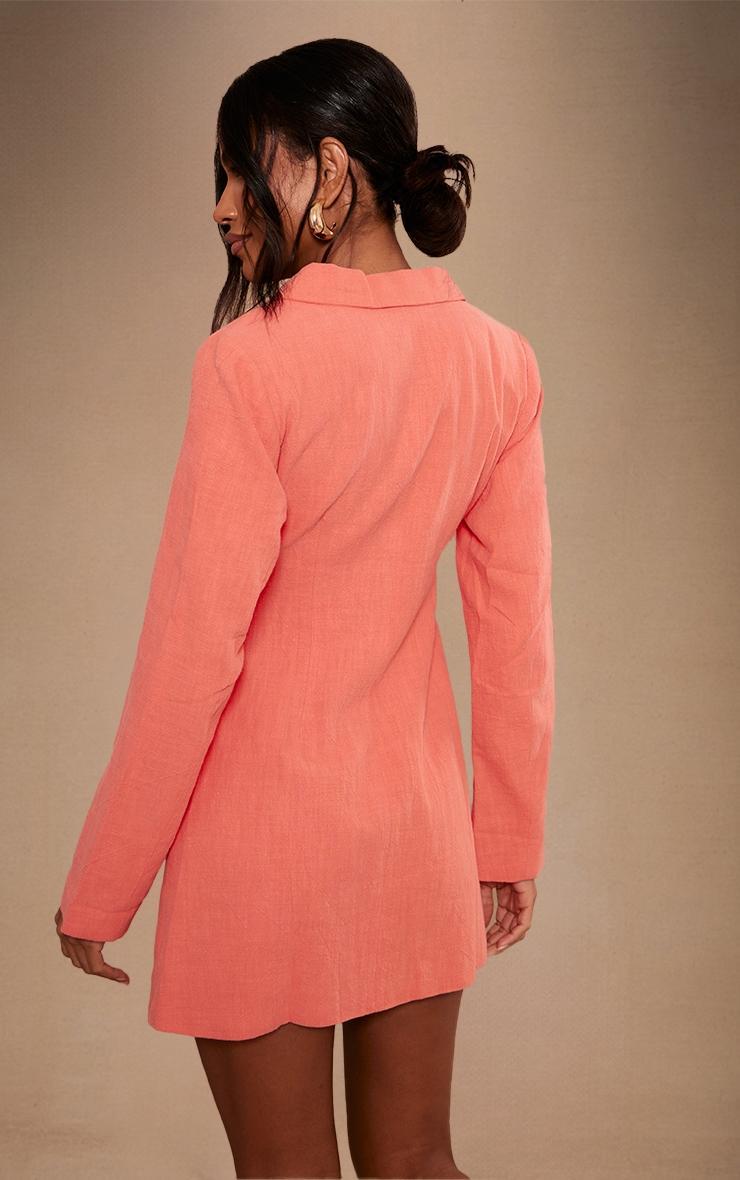 Coral Premium Linen Look Cut Out Blazer Dress Product Image