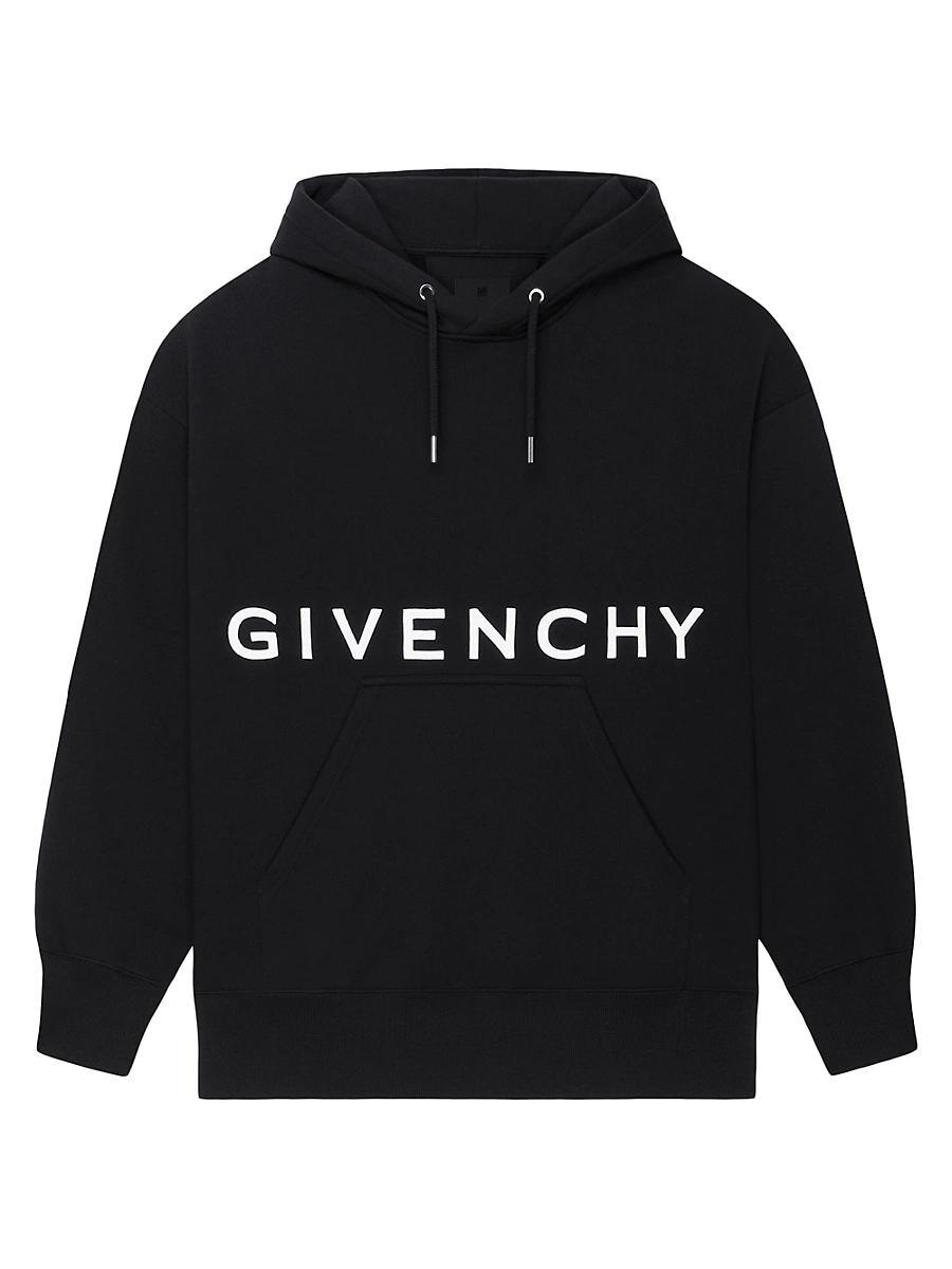 Mens Slim Fit Hoodie in Embroidered Felpa Product Image