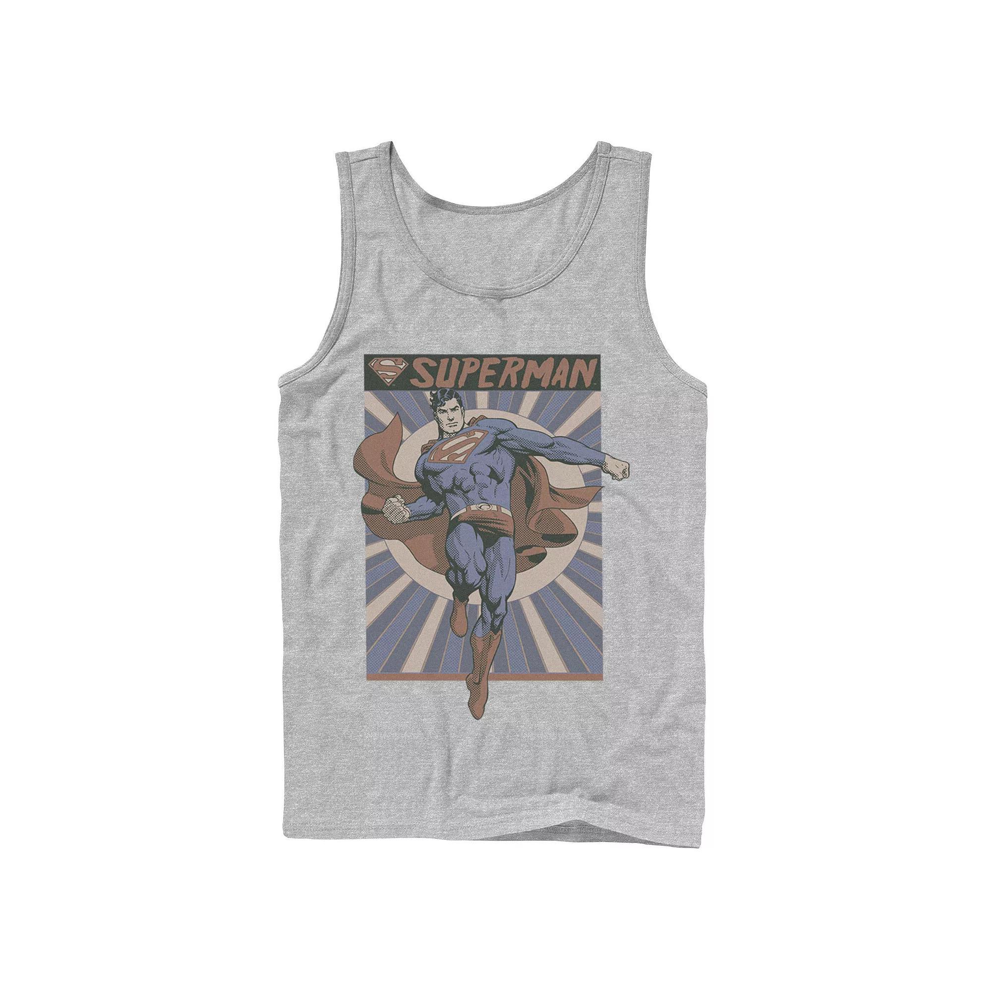 Men's DC Comics Superman Posed Pop Art Poster Tank Top, Size: Large, White Product Image