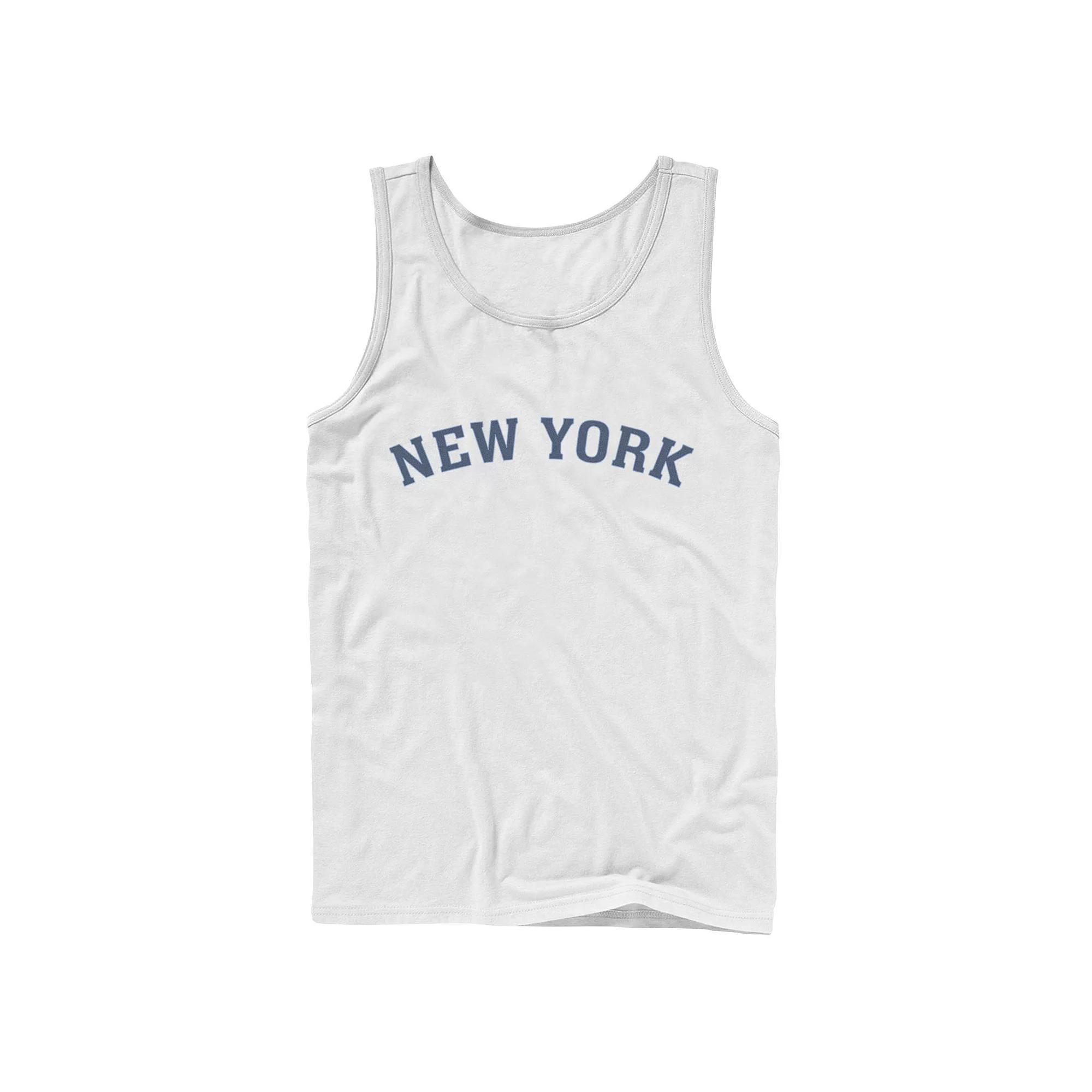 Men's City Of New York Collegiate Typographic Tank Top, Size: Large, White Product Image