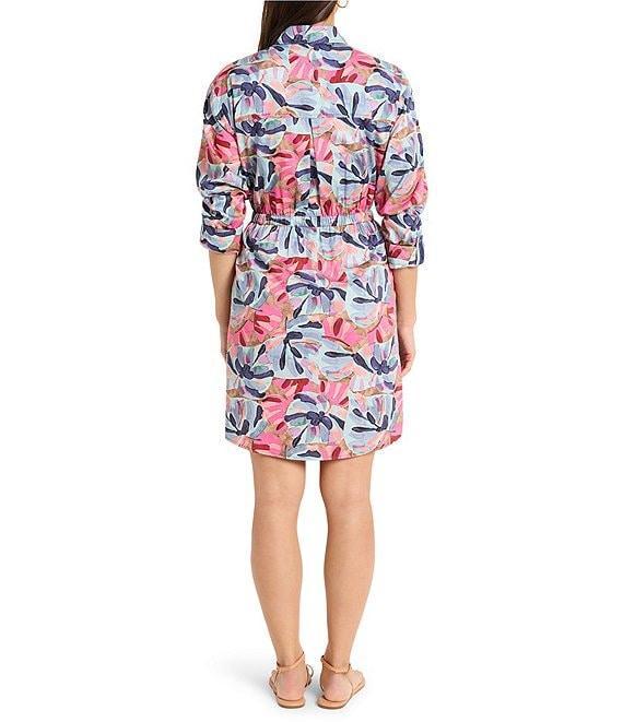 NIC + ZOE Syd Firework Foliage Collar Neck Long Sleeve Shirt Dress Product Image