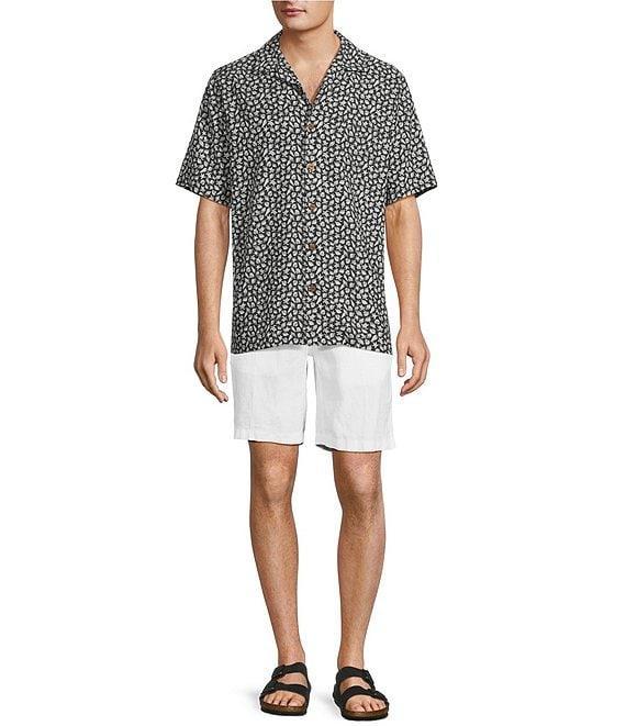 Caribbean Big & Tall Mini Shell Print Short Sleeve Woven Camp Shirt Product Image