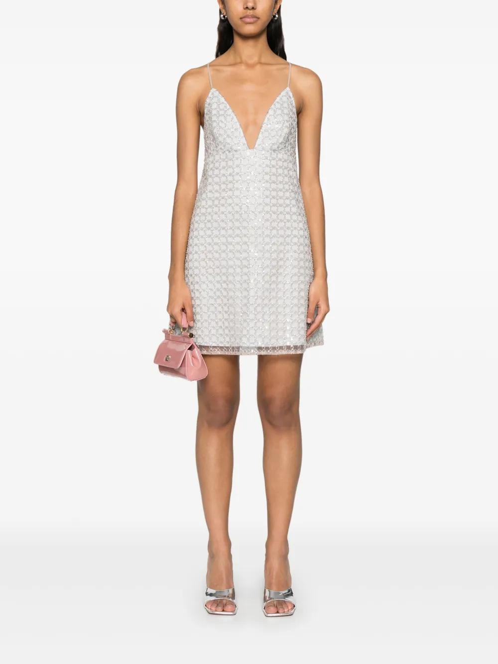 beaded A-line mini dress Product Image