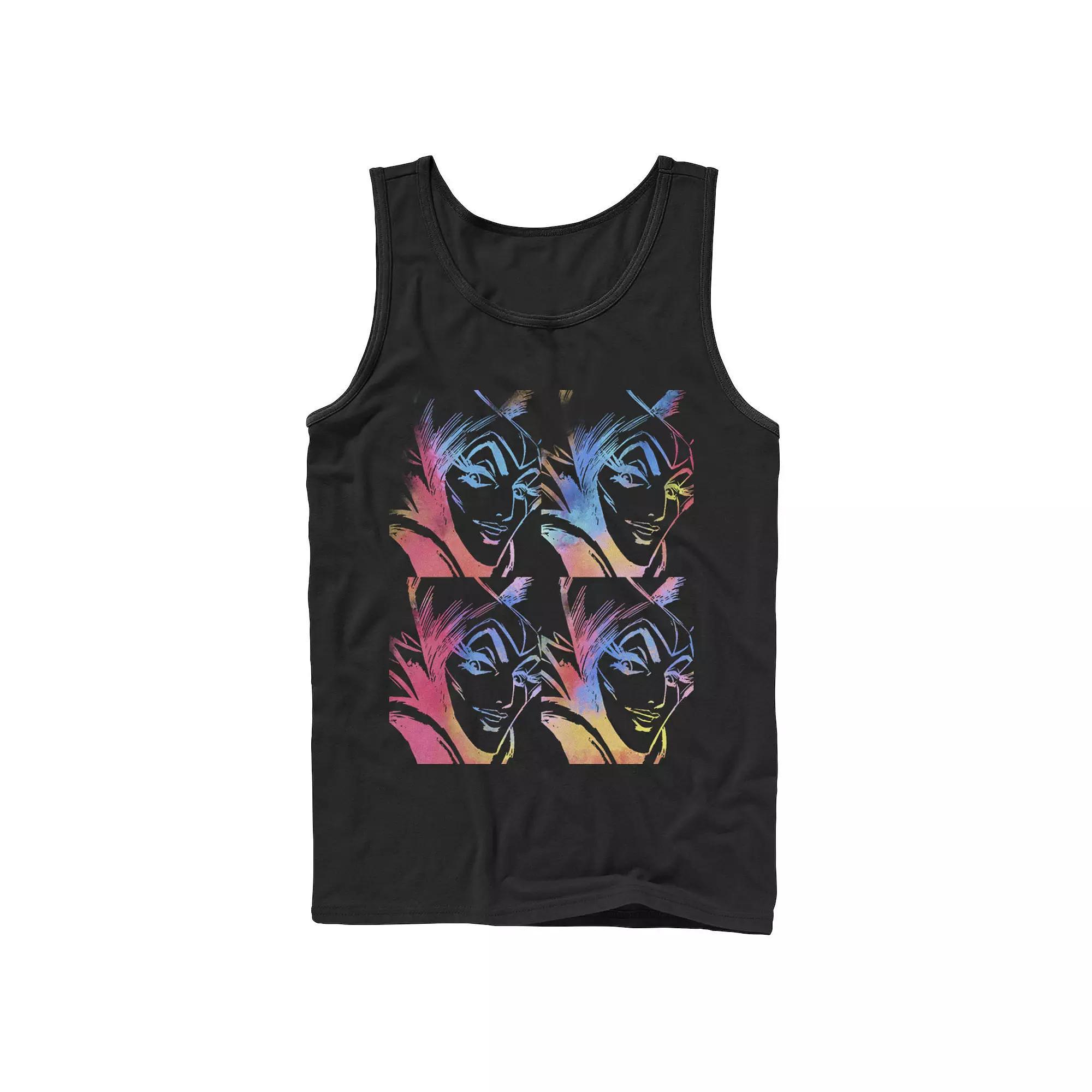 Disney's Villains Sleeping Beauty Maleficent Men's Stencil Panels Tank Top, Size: XL, Black Product Image