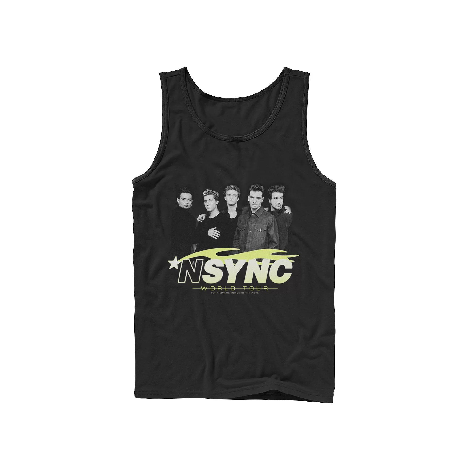 Mens NSYNC World Tour Grey Scale Portrait Tank Top Product Image