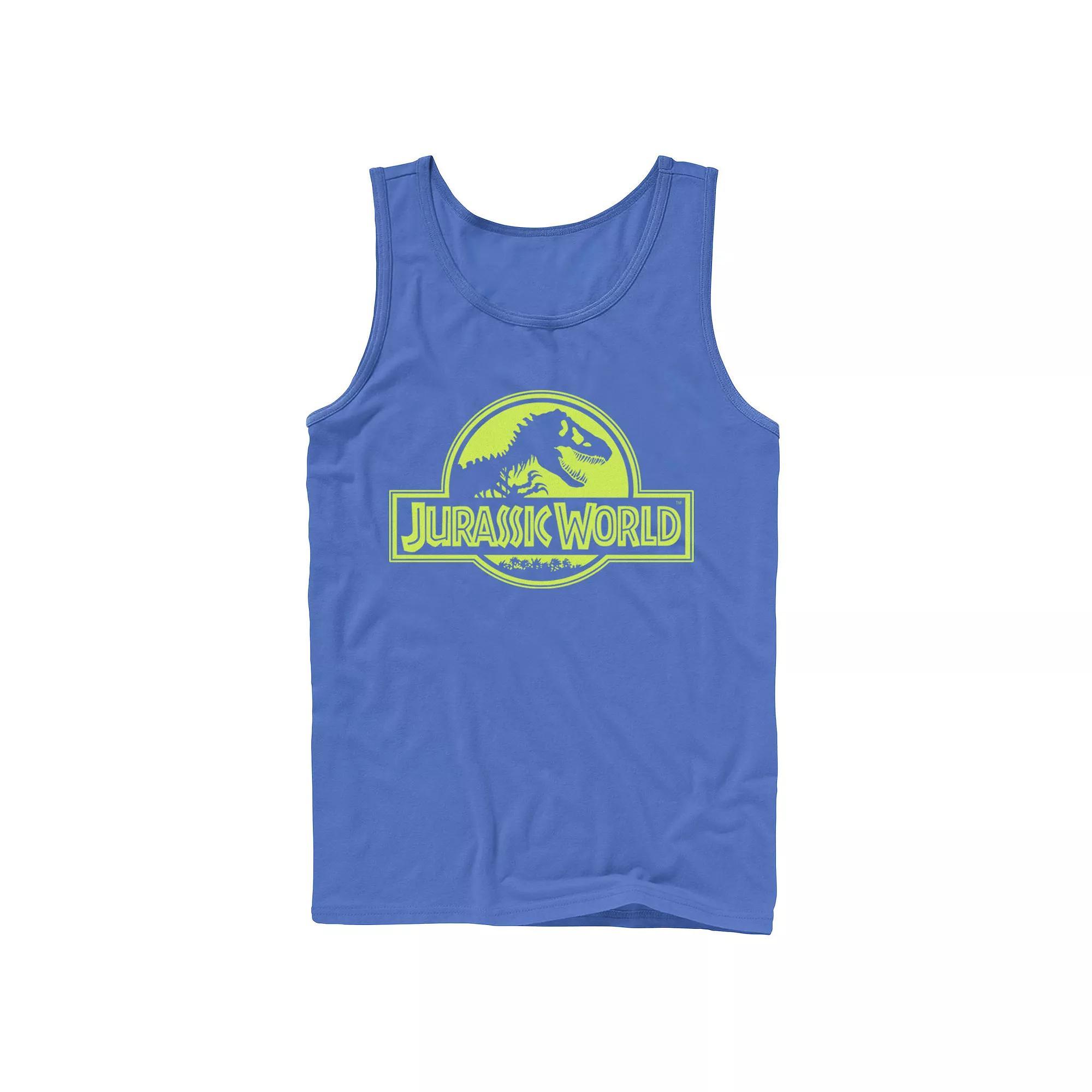 Men's Jurassic World Neon Logo Tank Top, Size: XL, Black Product Image