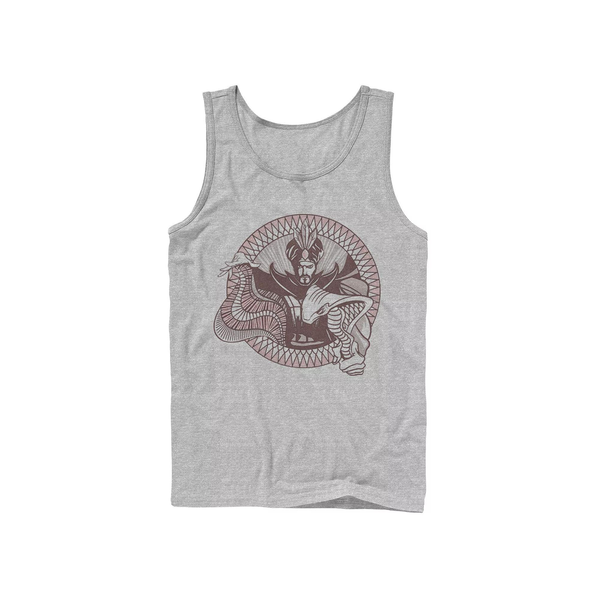 Mens Disneys Aladdin Live Action Jafar Line Art Circle Portrait Tank Top Athletic Grey Product Image