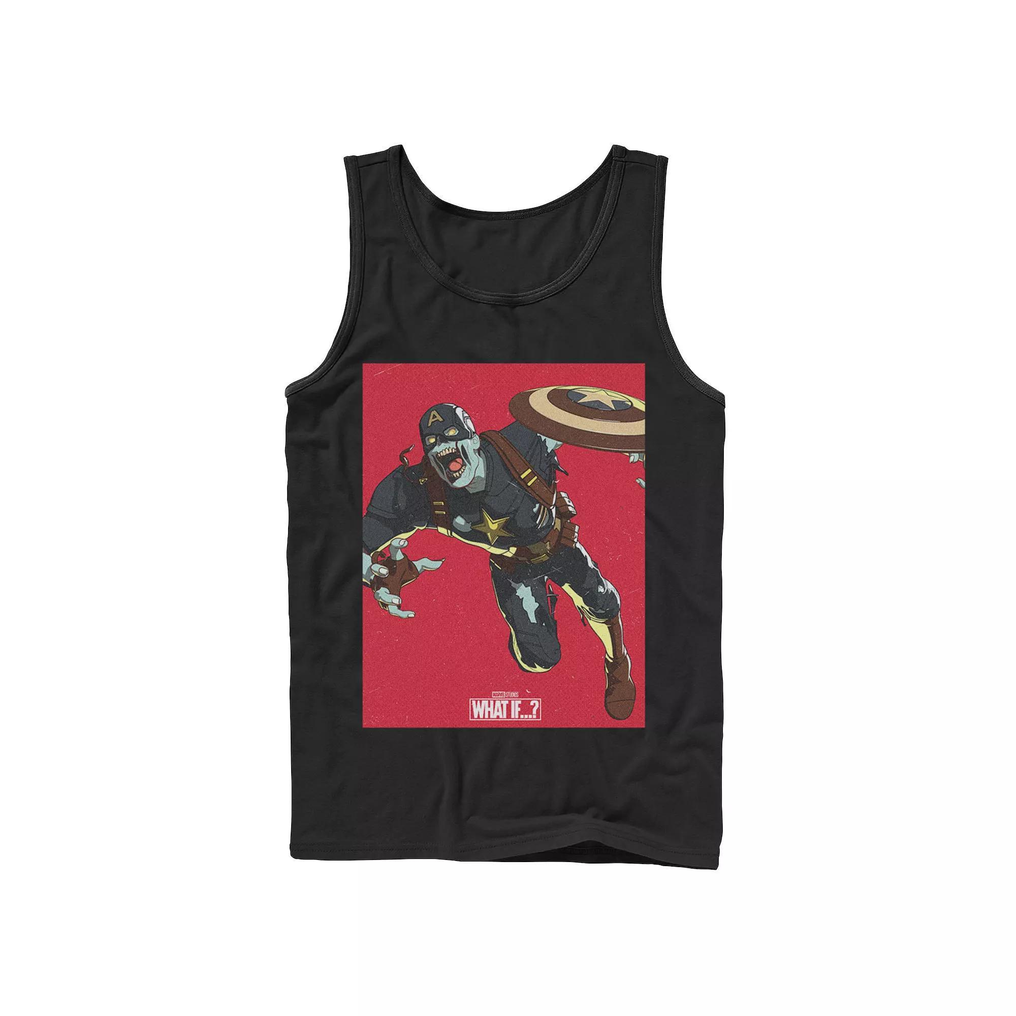 Men's Marvel What If Captain America Zombie Cover Tee, Boy's, Size: Large, Black Product Image
