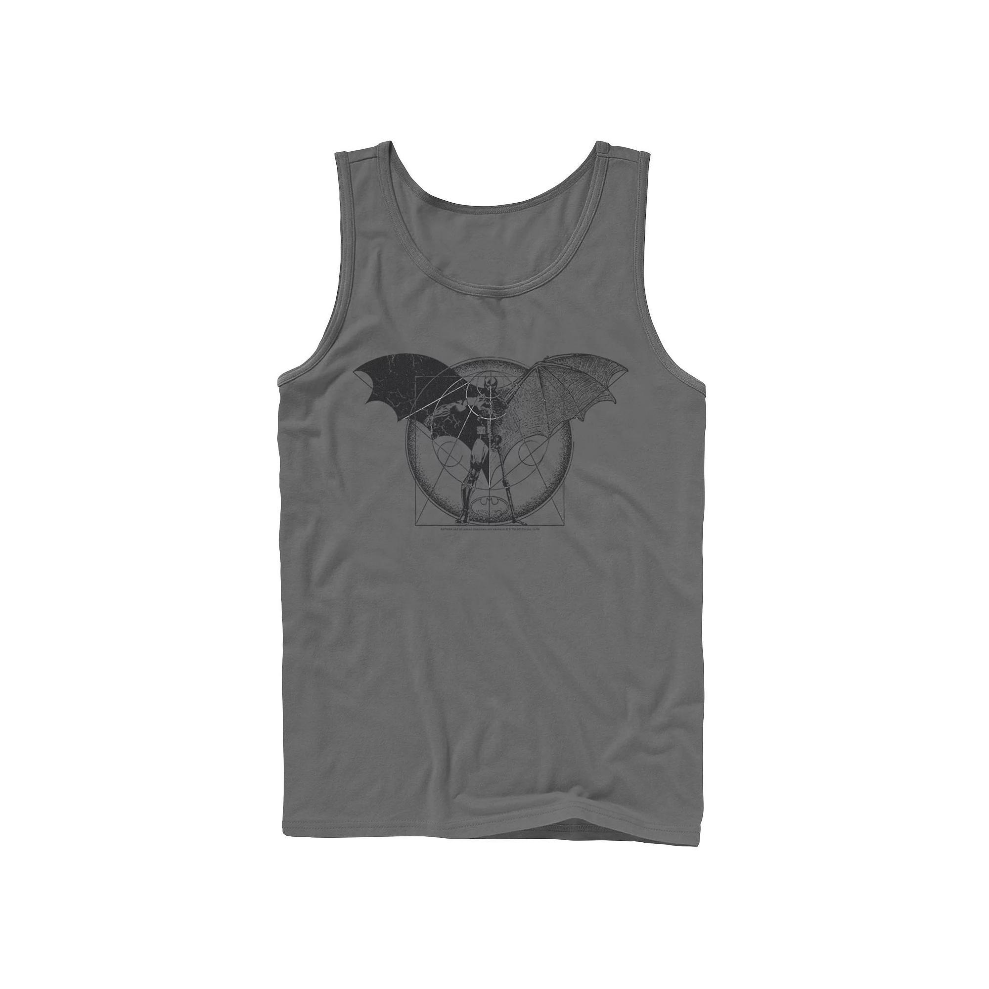 Men's DC Comics Batman Half Skeleton Sketched Poster Tank Top, Size: Small, Grey Product Image