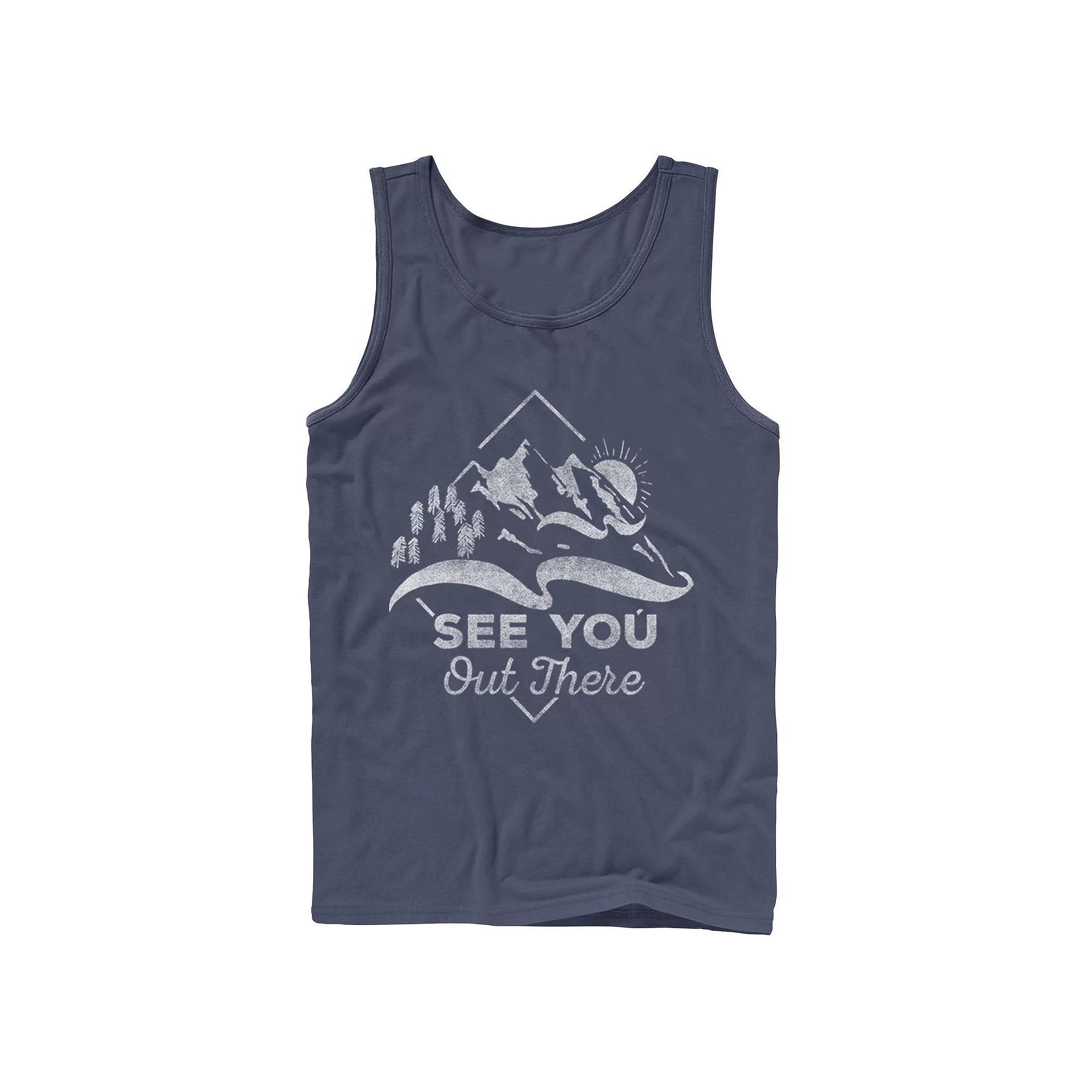 Men's See You Out There Mountain Sunset Theme Tank Top, Size: Large, Black Product Image