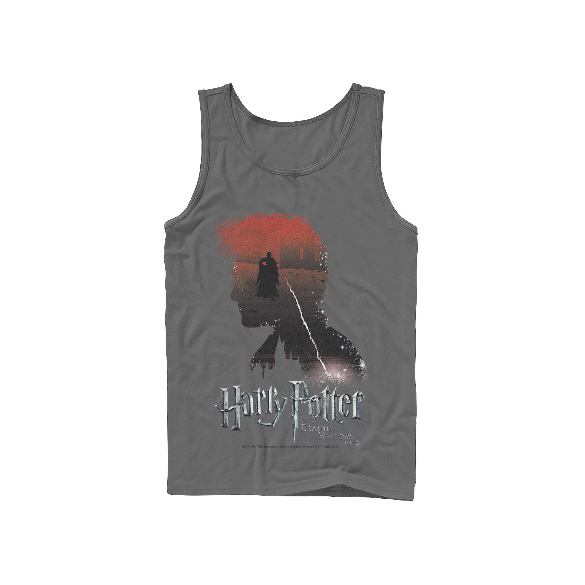 Men's Harry Potter Deathly Hallows Voldemort Silhouette Fill Tank Top, Size: Small, Grey Product Image