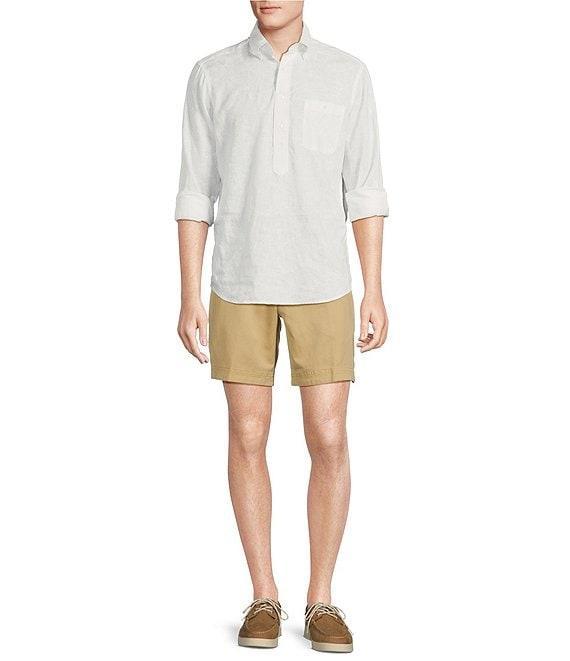 Cremieux Blue Label Cape Town Collection Linen Blend Solid 8#double; Inseam Shorts Product Image